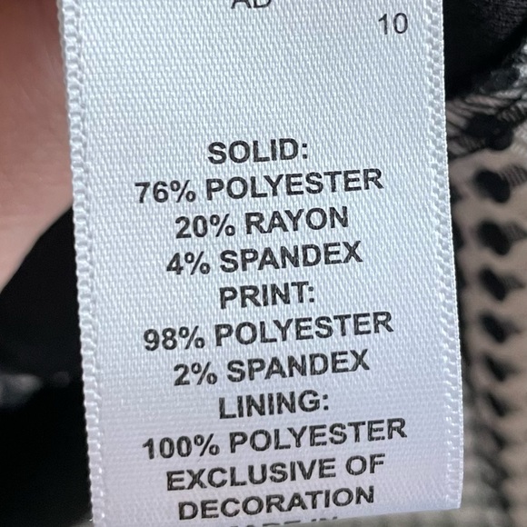 NWT. ELLE™ Striped Jacquard Fit & Flare Dress-Women’s size 10 black & white - Picture 11 of 12